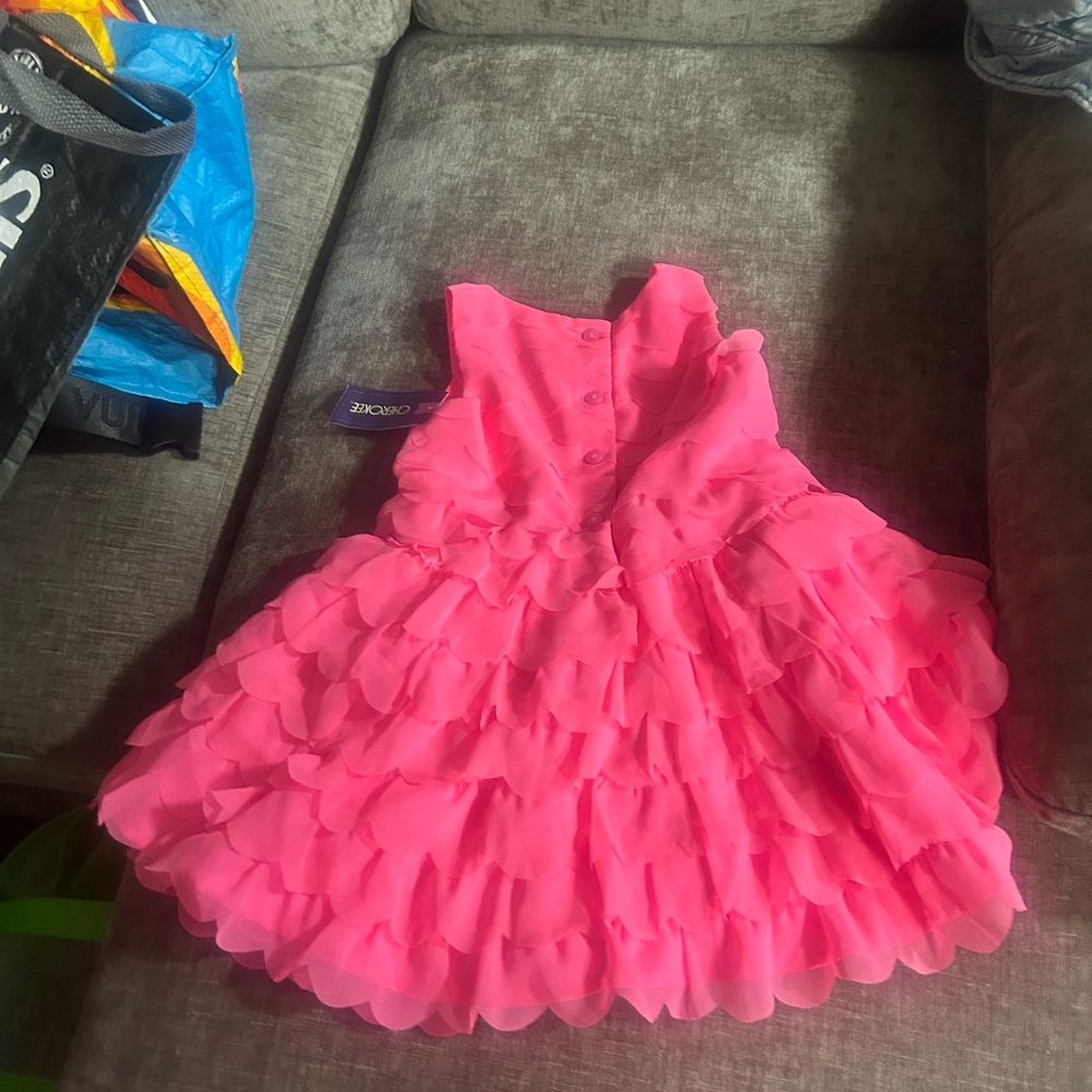Pink Ruffled Kids Formal Dress
